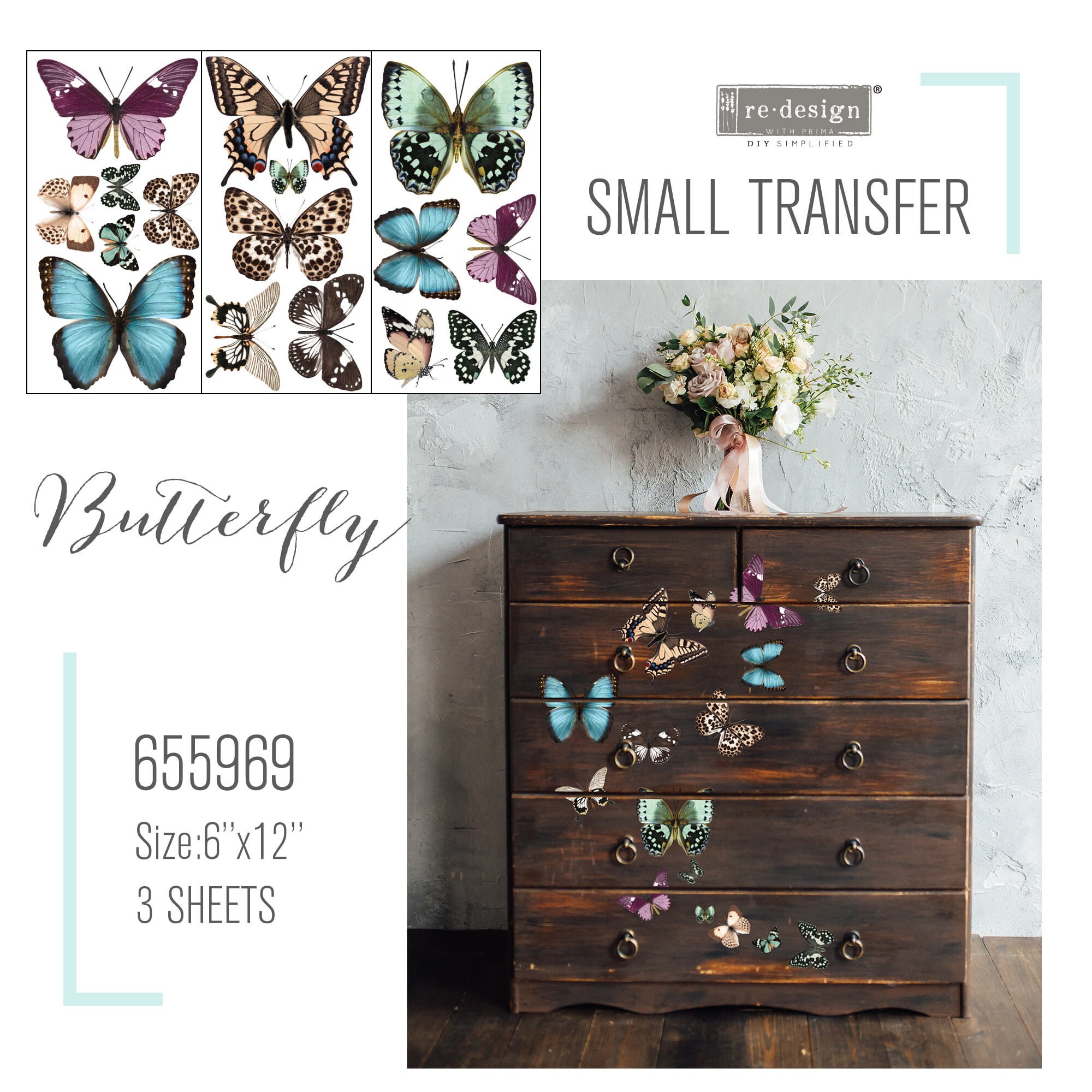 2 Foil Rub On Transfers Vintage Theme Unicorns Wild Life Butterflies Paper  Craft