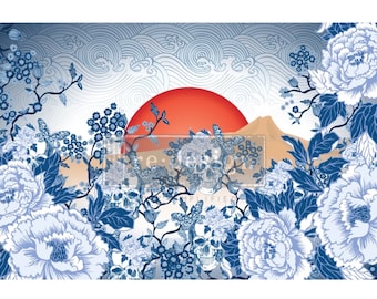 Skull Chinoiserie Decoupage Paper: Furniture Design Tissue Paper (19" x 30")