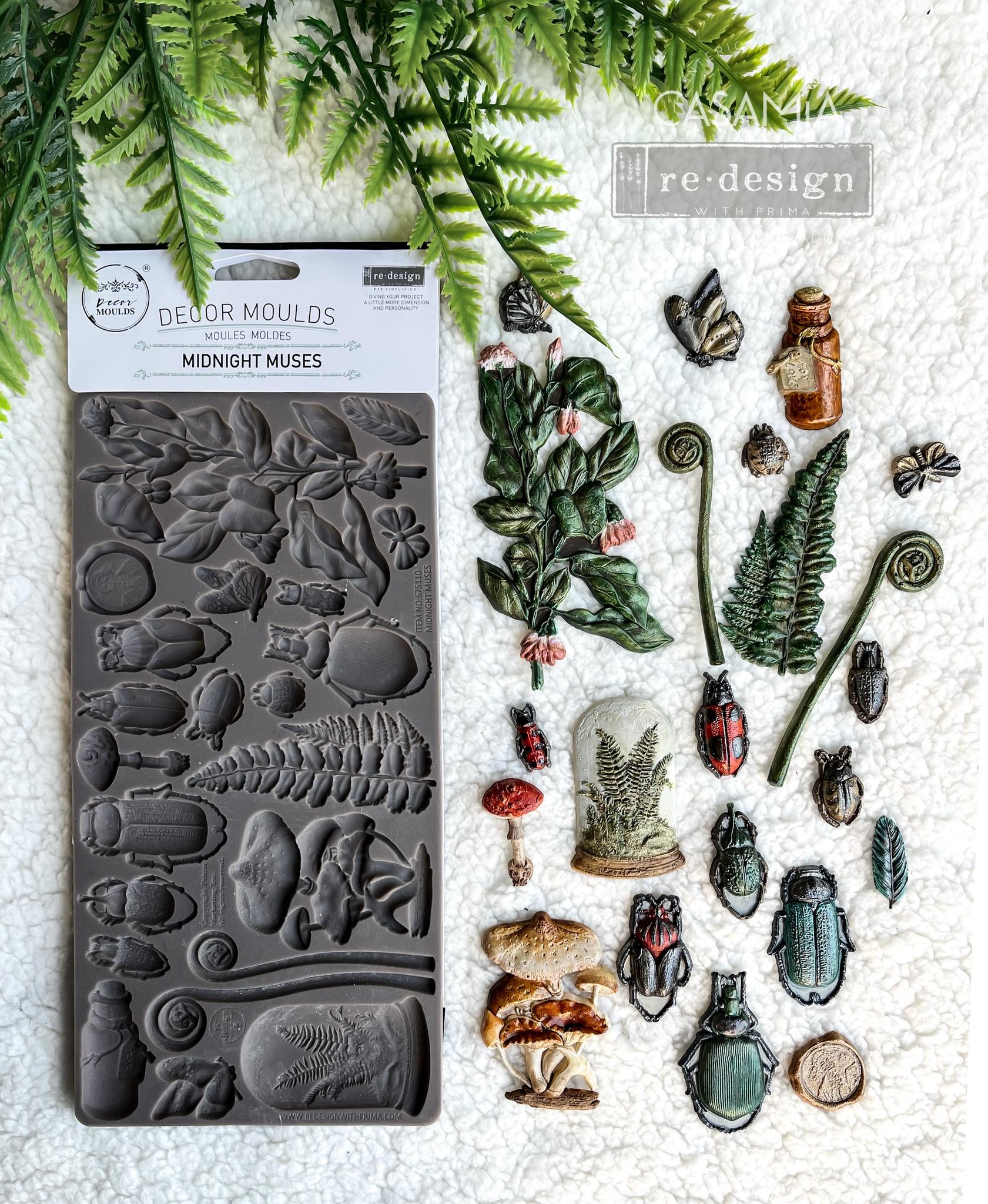Midnight Muse Decor Mould: Beetles, Mushrooms, Ferns - 5