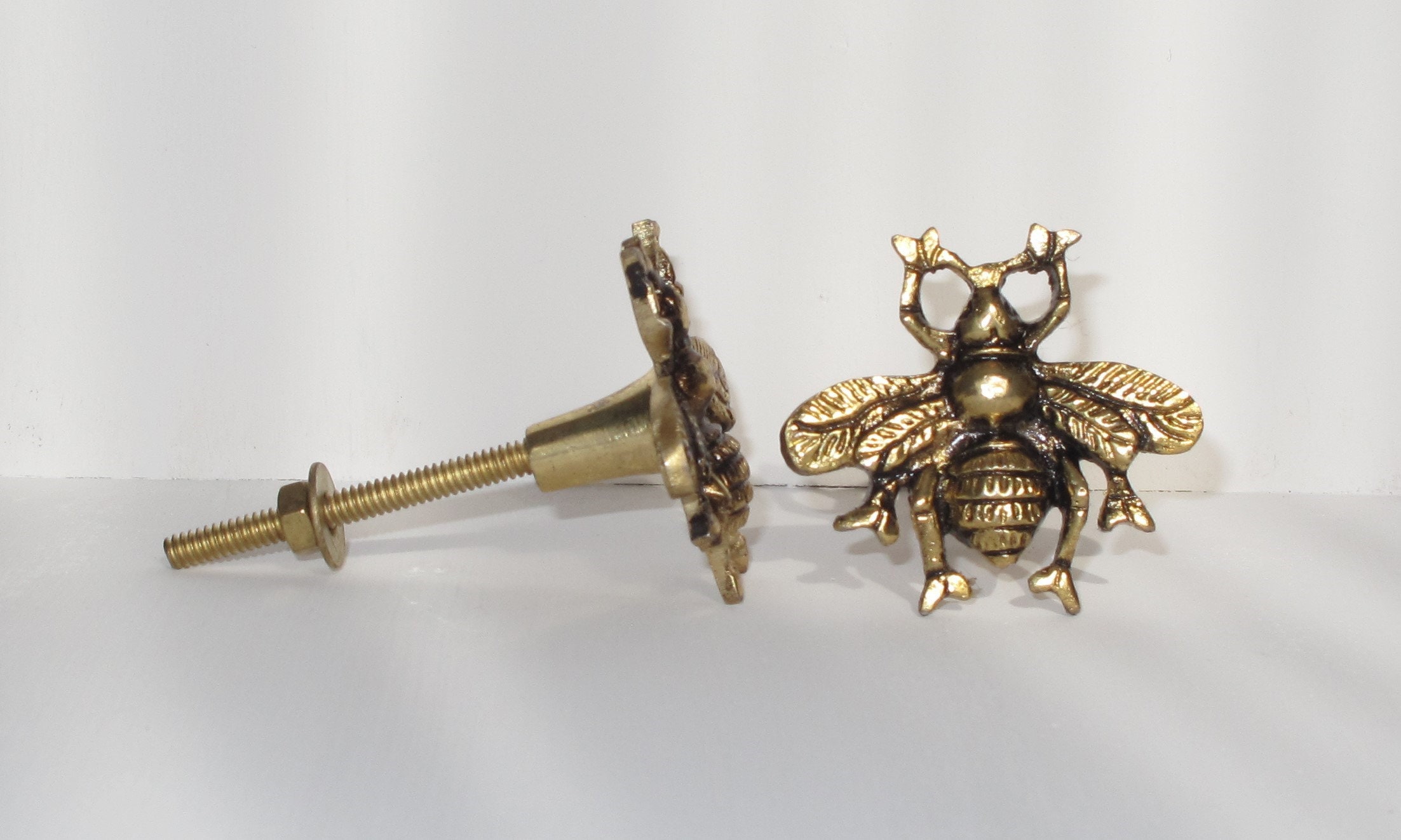 Gold Bees and Antique Brass Bumble Bee Knob Decorative Etsy