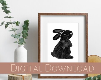 Nursery Wall Art, Bunny Art, Girls Room Art, Girls Room Decor, Easter Print, Bunny Art, Bunny Print, Nursery Bunny Decor, Easter Decor