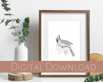 Cardinals Are near, Cardinal Printable, Cardinal Wall Art, Sympathy Gift, Cardinal Sketch, Cardinal Drawing, Cardinal, Cardinal Art