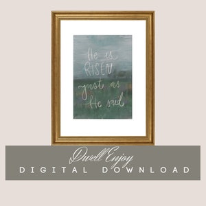 Easter Printable, Christian Art, Minimalist Easter, Inspirational Easter, He is risen, Christian Wall Art, He is Risen Printable Art