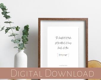 Laundry Printable Art, Louisa May Alcott Quote, Louisa May Alcott Print, Laundry Room Decor, Loving Hands, Louisa May Alcott Gifts