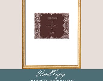 Tidings of comfort and joy, Christmas Printable, Christmas Wall Decor, Christmas Print, Religious Christmas, God Rest ye Merry Gentlemen