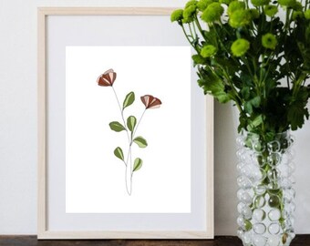 Poppy printable, Poppies Art, Minimalist Flower, Floral Artwork, Printable Floral, Boho Nature Decor, Line Drawn Botanical, Floral Sketch