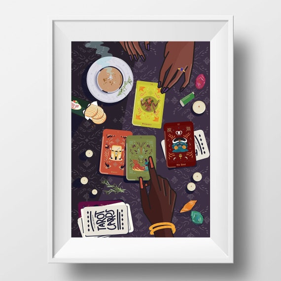 Desi Tarot Card Spread | South Asian Art | Indian Tarot Reading | Crystals & Chai