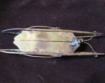 Collectible copper antique 6 1/2" sled ornament