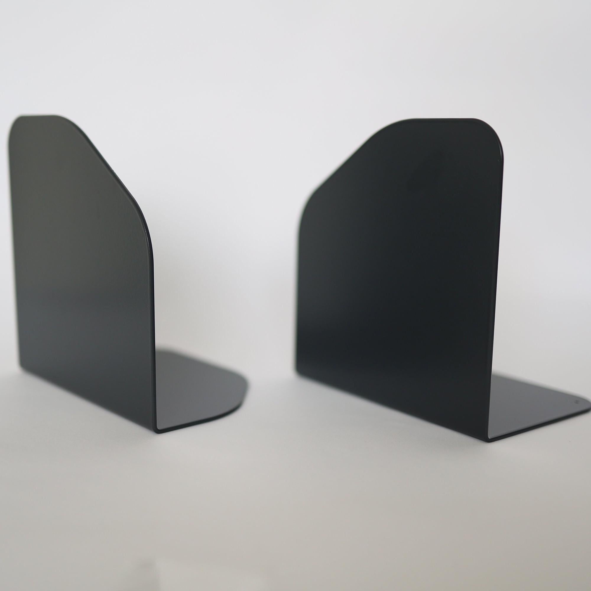 Ensemble De 2 Serre-Livres En Métal Noir, Larges Modernes, Bouchons Livre Boho Robustes Pour Étagère, Ensemble Porte-Livres Noirs Les Amateurs