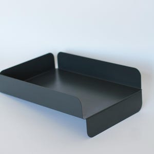 Organizador de mesa de metal preto grafite, Organizador de correspondência moderno, Porta-revistas contemporâneo, Bandeja de empilhamento de documentos de papel para arquivo
