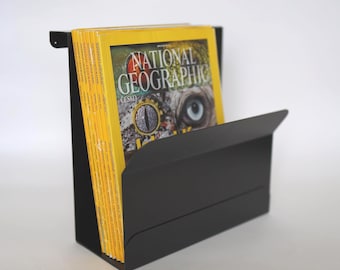 Organizzatore da scrivania in metallo nero, organizer verticale da scrivania, portariviste minimalista, portadocumenti moderno, portaposta