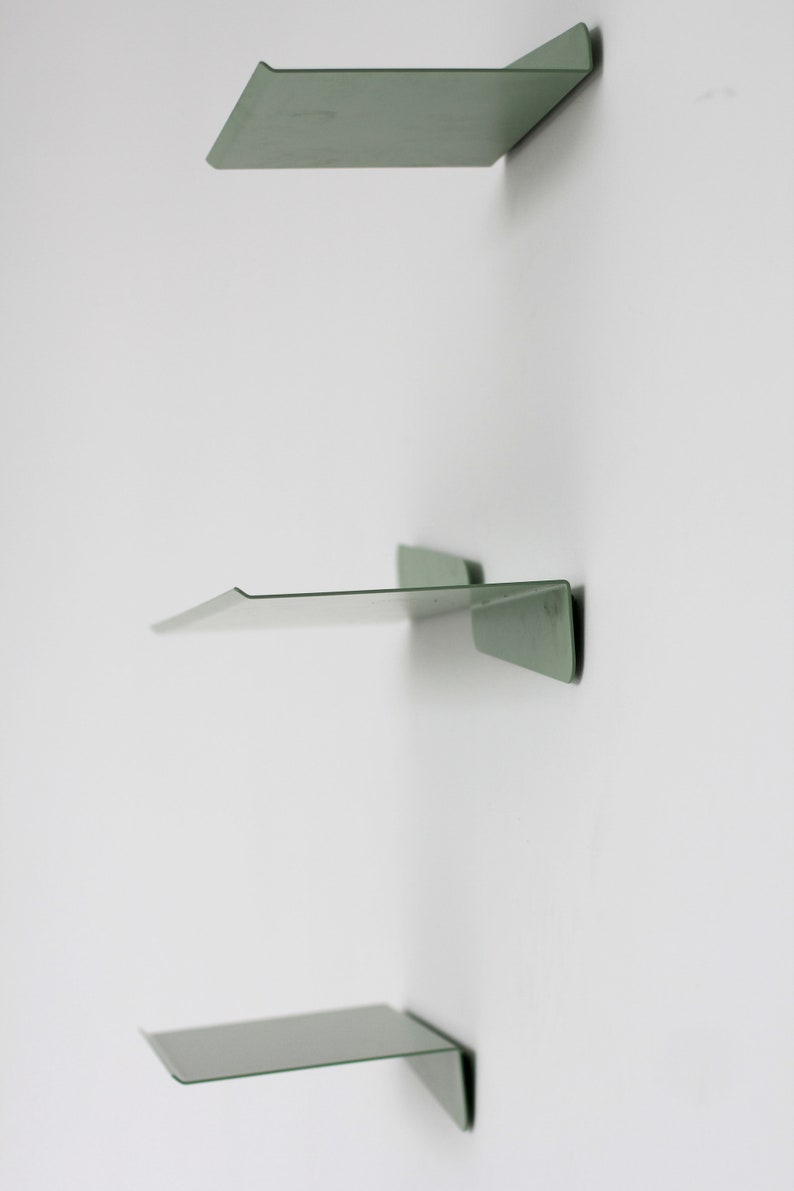 Metal Floating Wall Shelves Set of 3 Etsy