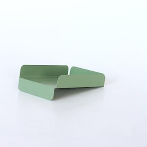 Bandeja de papel verde azulado, Organizador de escritorio de metal, Organizador de escritorio colorido, Revistero moderno, Bandeja de cartas de escritorio minimalista, Bandeja de correo