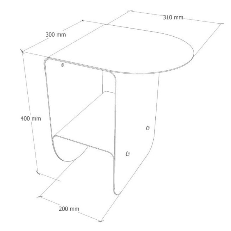 Smalt svart metallsängbord, Litet nattduksbord, Modernt sovrums sidobord, Moderna handgjorda möbler, Loftsidobord bild 10