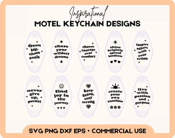Inspirational motel keychain svg png, motel keychain cricut, retro motel keychain, keychain quotes, svg bundle, dtf transfer design cut file