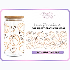 pumpkin glass can wrap svg, fall libbey glass svg, beer can glass svg, libbey glass wrap, autumn 16oz libbey glass svg, glass can svg wrap