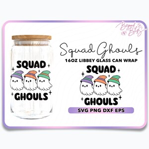 Cute Ghost Libbey Glass Svg, Spooky Season Svg, Halloween Can Glass, 16oz Glass Can Wrap, Libbey Glass Can Svg, Ghost Can Glass Svg