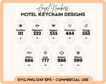 Angel Numbers motel keychain svg png, motel keychain cricut, retro motel keychain, keychain quotes, svg bundle, dtf transfer design cut file