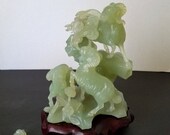 SALE Jade - Jadeite - Nephrite 7 quot Statue Figurine of Mountain Sheep Hand - Carved