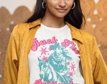 Buck The Patriarchy Shirt, Retro Cowgirl Feminist Tee, Western Feminist Trash T-Shirt, Rodeo Activism Apparel, Smash The Patriarchy Top