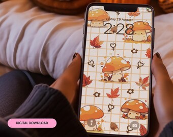 Mushroom Girl Feminist Phone Wallpaper, Mushroom Phone Wallpaper, Phone Background, Feminist Phone Background, Mushroom Wallpaper, Digital