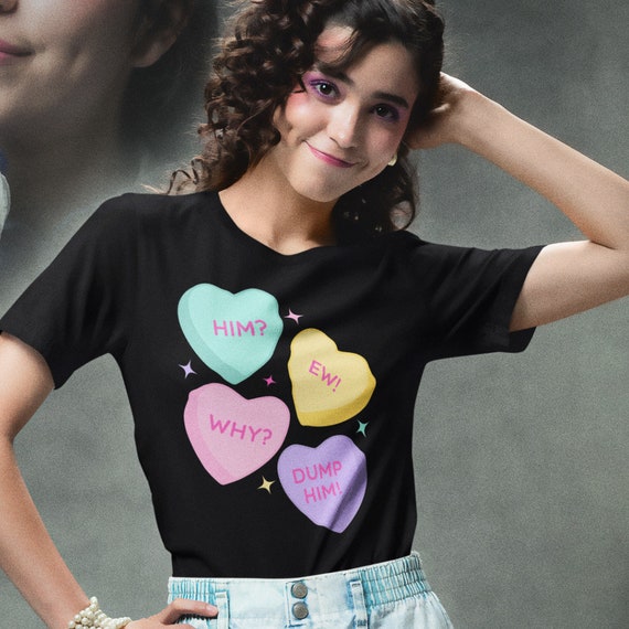 Him? Ew! Why? Dump Him! Unisex Feminist t-shirt, Dump Him Tshirt, Feminist Tshirt, Funny Feminist Tshirt, Conversation Hearts Tshirt