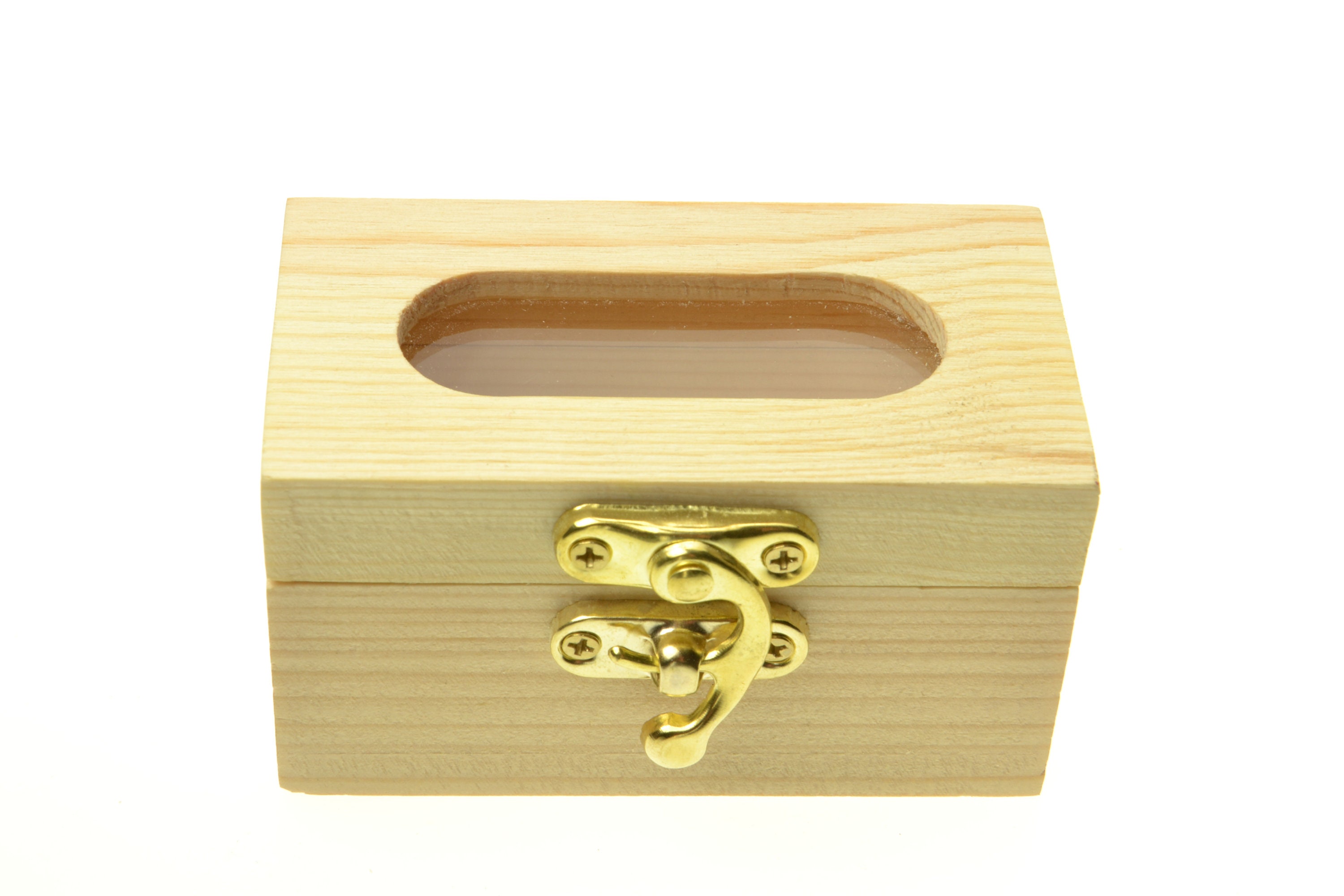 Unfinished Wooden Box With Glass Lid Wooden Box for DIY Etsy