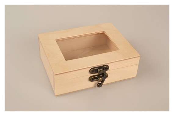 wooden box with glass lid