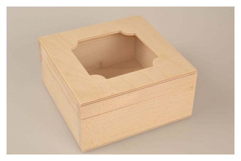 wooden box with glass lid