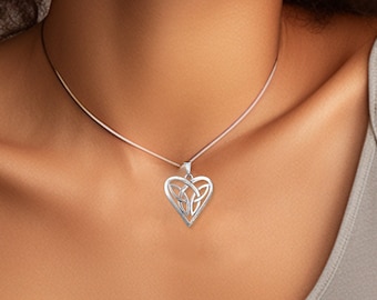 Celtic Infinity Heart Pendant Necklace