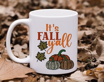 Personalized Fall Vibes Mug, Thanksgiving Dinnerware Autumn Themed Coffee, Tea Hot Chocolate, Pumpkin Spice Drinkware