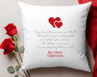 Love Poem Be Mine Valentine Pillow Cover, Every Day With You Poetry Verse Romantic Home Decor