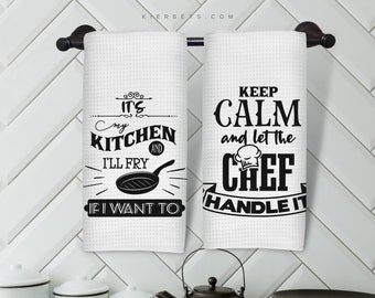 Funny Kitchen Towels Fun Saying, Cooking Pun Kitchen Decor Waffle Weave Towel, Motor Home, RV, Housewarming, Wedding, Hostess Home DecorGift