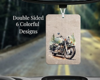 Motorcycle Scented Air Freshener, Double Sided Car Accessories,RV, Boat, Office, Home Freshie New Car Gender Neutral Biker Gift Idea