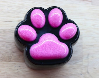 Resin Paw Print Trinket Box, Multiple Color Handmade Home Decor Vanity Dresser Table accent Dog Lover Gift for Her or Him