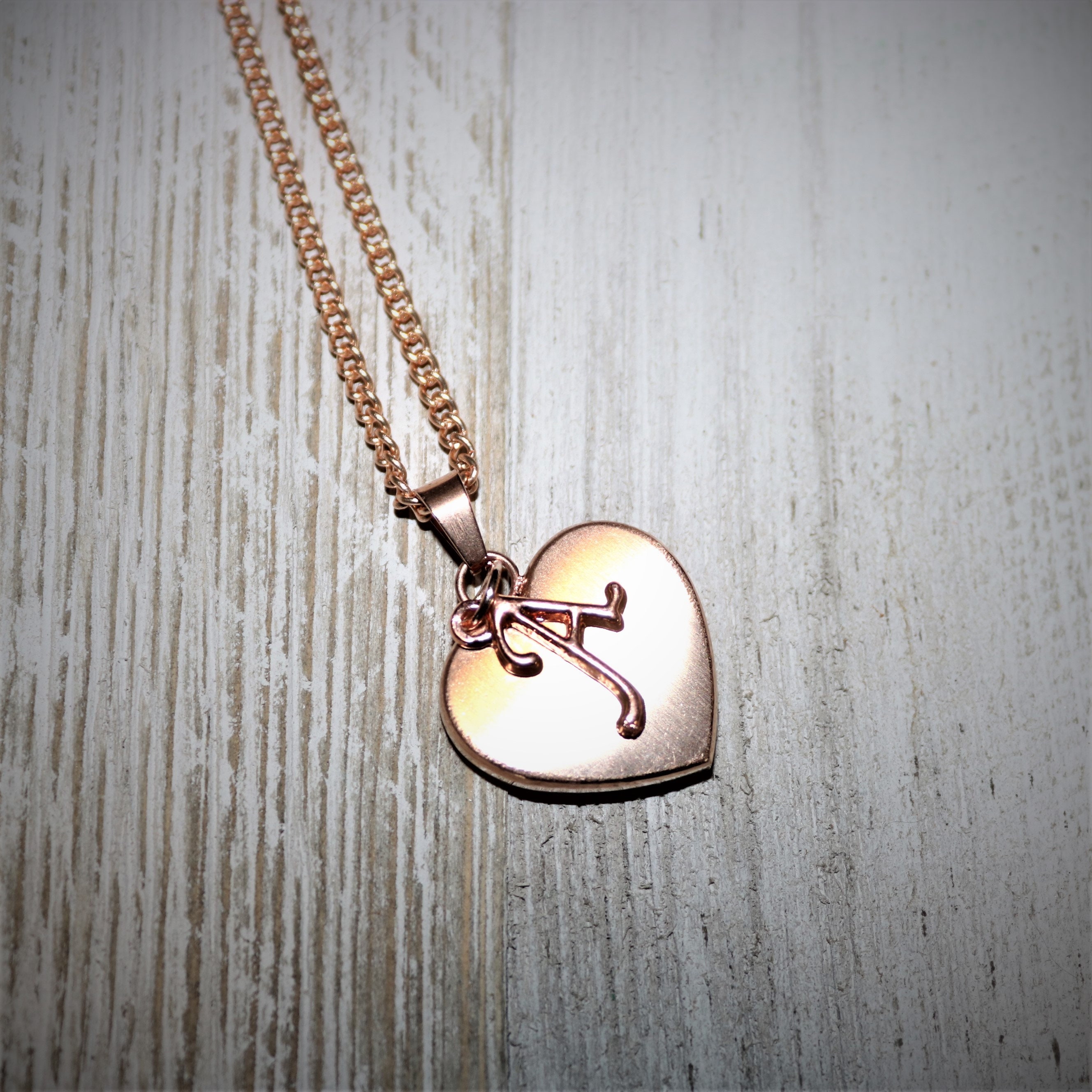 Personalized Rose Gold Heart necklace