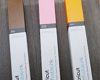Cricut Infusible Ink Transfer Sheet Single Color 2 CT, 12" x 12", Supplies for Cutting Machine, Tangerine. and Rose Pink Available