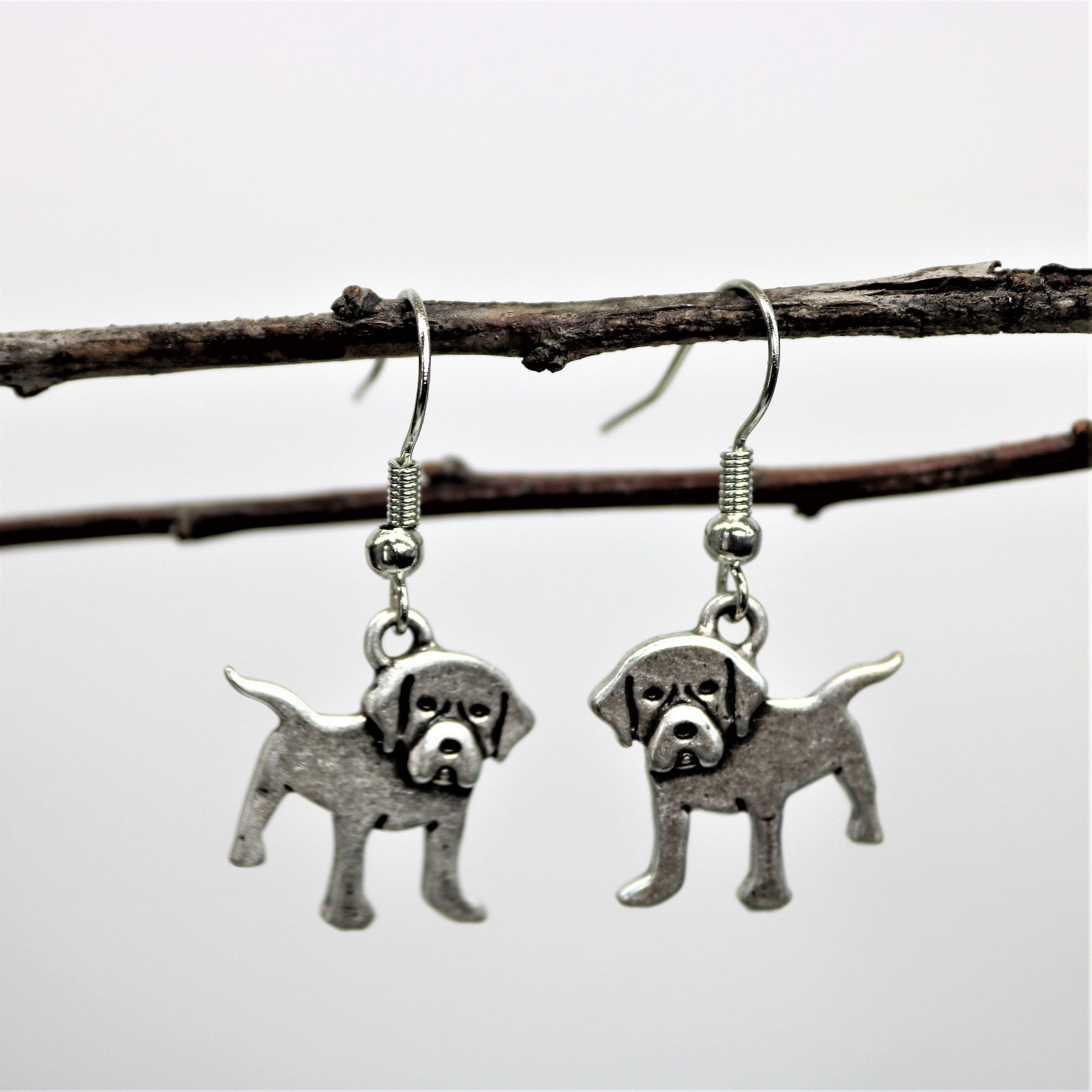Gift for her Dog Lover Dangle /& Drop Earrings Antique Bronze Animal Jewelry Dog Lover Present Pit Bull Dog Earrings