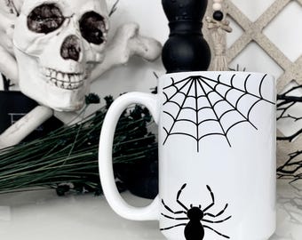 Spider Web Halloween Mug, Dishwasher and Microwave Safe
