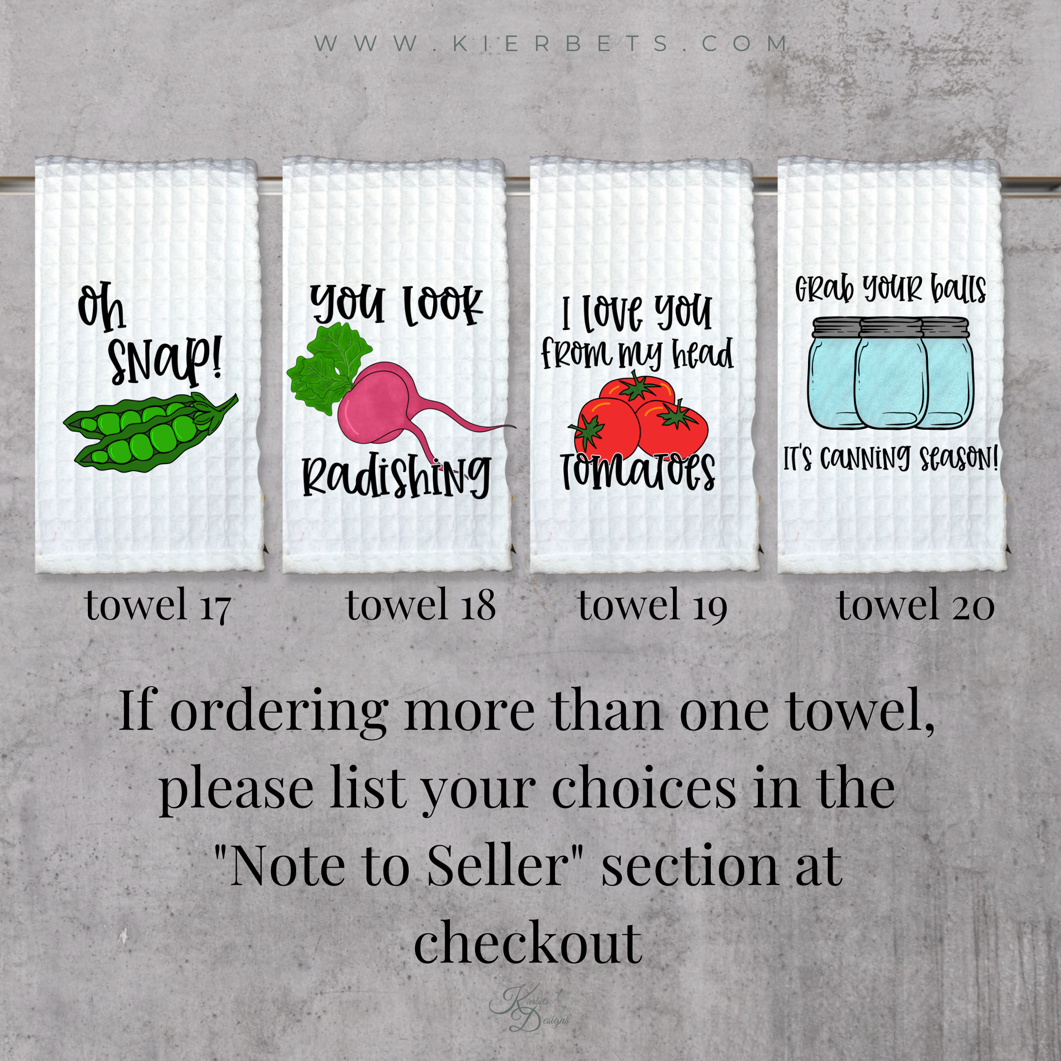 Funny Veggie Kitchen Towels – BOUTIQUE MONOGRAM