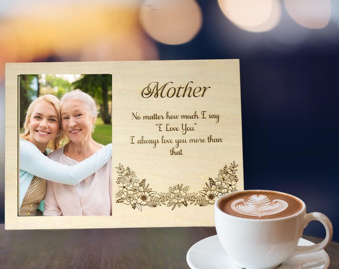 Featured listing image: Engraved Baltic Birch Photo Frame, Personalized Picture Display