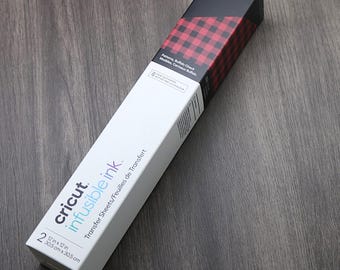 Cricut Infusible Ink Transfer Sheet Patterns 2 CT, Black and Red Buffalo Plaid 12" x 12", Supplies for Cutting Machine