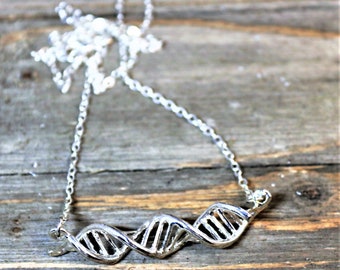 Silver DNA Necklace