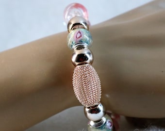 Rose Gold Large Bead Bracelet