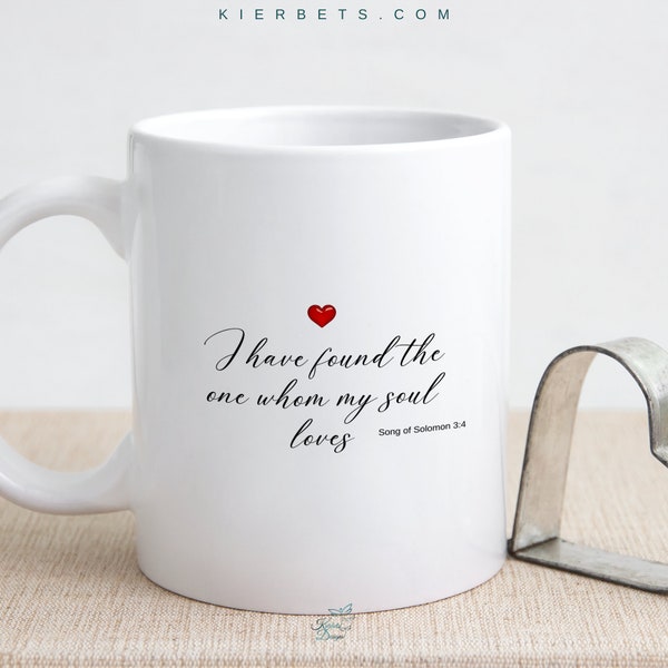 I Found The One Romantic Love Message Ceramic Mug, Two Side Soul Mate Coffee Cup, Bible Verse Anniversary, Birthday, Wedding, Valentine Gift