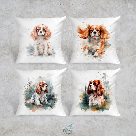 Cavalier King Charles Spaniel Car Pillows Set of 2 - Tri Cavalier King Charles Spaniel Car Pillows Set of 2 - Tri