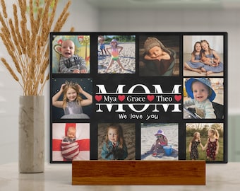 Custom Mom Photo Personalized Tempered Glass Cutting Board, Mothers Day Gift Memory Keepsake Charcuterie Platter, Functional Kitchen Decor