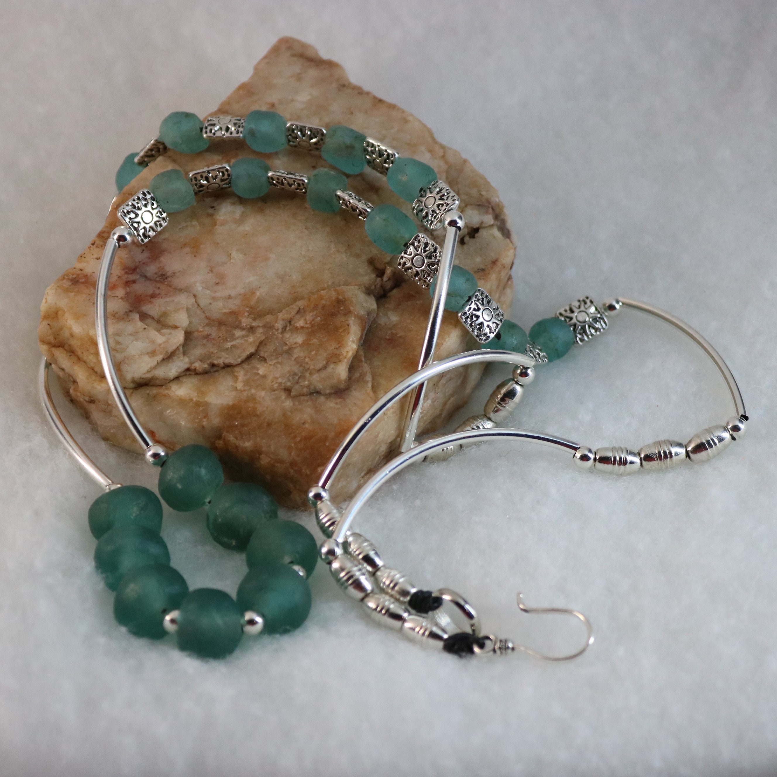 Recycled Sea Glass Jewelry, vacation jewelry, African Recycled Glass