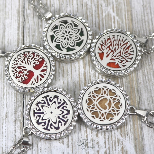 MINI Tree of Life EO Necklace, 20mm Stainless Steel Essential Oil  Pendant, Small Aromatherapy Diffuser, Petite EO Locket, Gift for Her