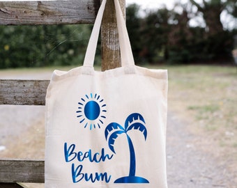 Personalized Cotton Beach Tote Bags, Eco Friendly Beach Vacation Totes, Custom Family Destination Totes, Bridesmaid Bags, Gift for Her